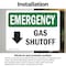 Signmission Gas Shutoff (Down Arrow) With Symbol, 5 in W x Rectangle, Vinyl Decal OS-2PACK-EM-D-35-L-10387 - alternate 2